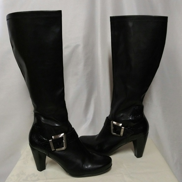 black heeled dress boots